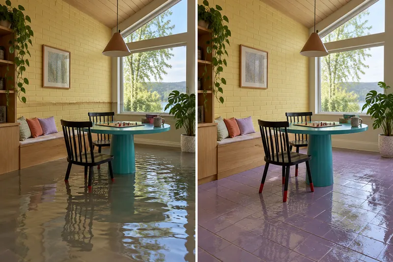 Water Extraction Near North Richland Hills Library before and after accessible standing-water pickup