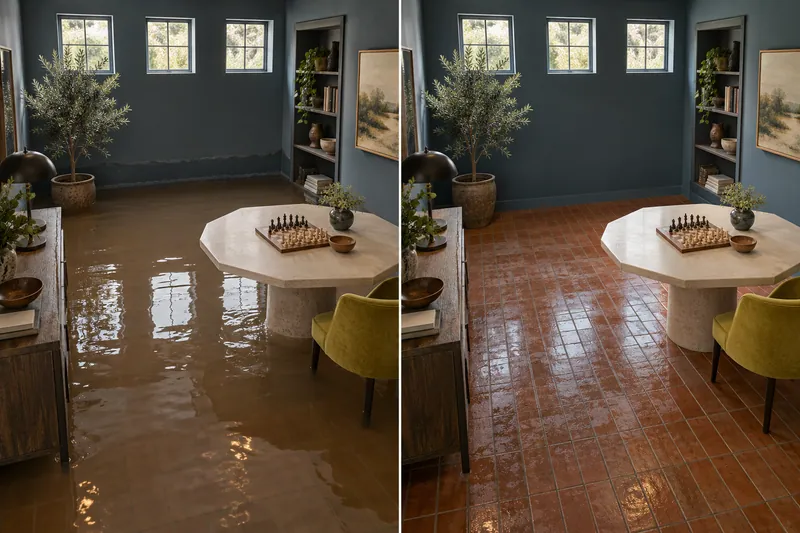 Water Extraction in North Richland Hills before and after accessible standing-water pickup